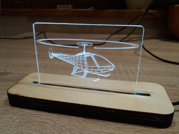 cutting laser cdr files for free file For Helicopter acrylic 3d VECTOR LED illusion light only.