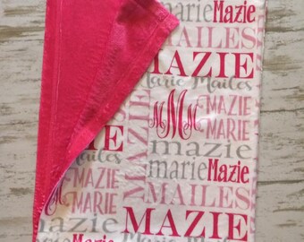 Baby Name Blanket Soft Minky 30x40 Personalized Customized to any color Baby Shower Gift Boy or Girl Swaddling Baby Blanket