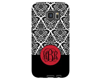 Monogram Galaxy S8 case, floral damask Galaxy S7 case, Google Pixel case/S6 Edge case/S6 case, Galaxy Note case, 3D Galaxy case