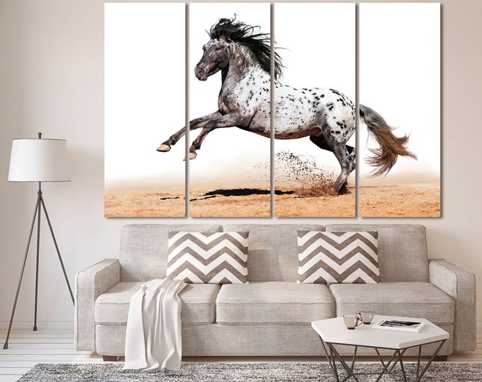 Large prancing horse photography wall art print set wall decor, prancing horse wall art canvas print set of 3 or 5 panels prancing horse art