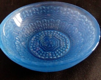 Chance blue glass trinket dish.