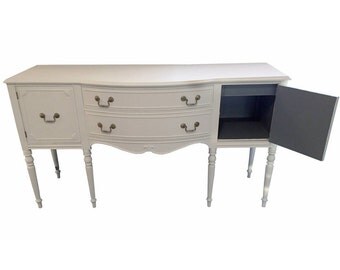 Snow and Smoke Sheraton Style Vintage Sideboard