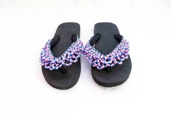 beautiful slippers with beads