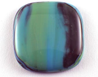 Large Stained Glass Cabochon - Blue Green Purple