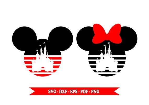 Download Mickey Mouse, Minnie svg, Disney Castle Silhouette, two ...