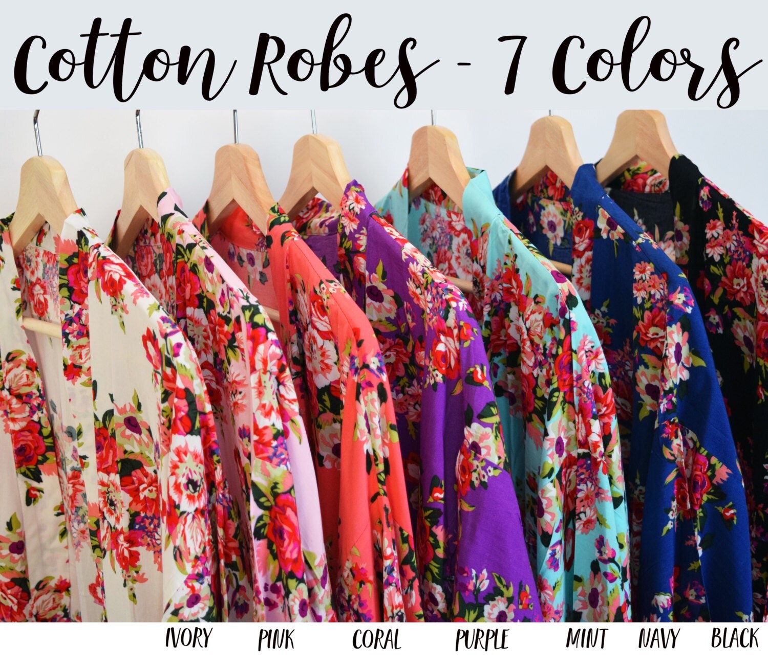 Bridesmaid robes Bridesmaid gift cotton floral robe bridal