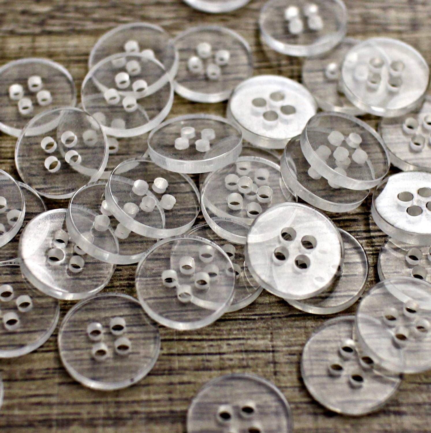 4H Clear Transparent Button Backing Jigger Sewing Crafts Knopf(Lot of 50pcs) from TrimsPro on