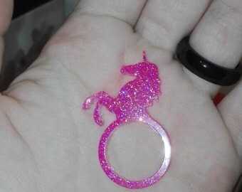 Anello unicorno rosa