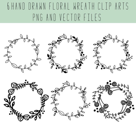 Floral Wreath / Wreath Clip Art / Floral Wreath Vector