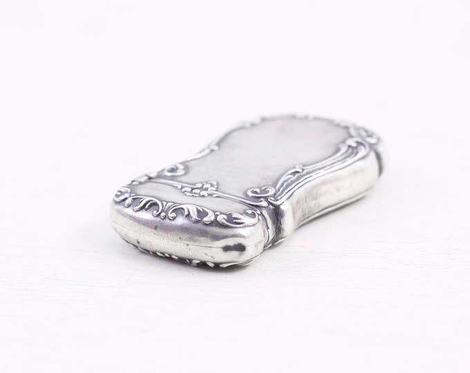 Sterling silver vesta, antique silver match holder, elegant match safe, collectible small silver, vesta by W.S.& Co STERLING 2263, "Le Roy"