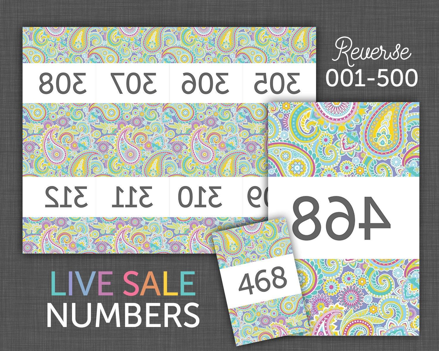 1 500 live sale numbers facebook live number cards