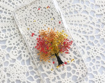 iPhone 6 Case, iPhone 6s Case, iPhone 7 Case, Samsung Galaxy S7 Case, iPhone 7 Plus Case iPhone Case, Clear Pressed Flower Tree Case 009