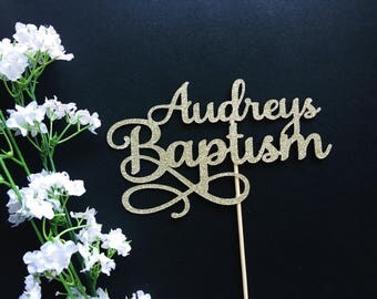 Custom Baptism Cake Topper- Baby Christening/First Communion/Naming Topper/Christening/Cross Topper/Christening Cake/God Bless