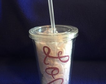 Love Plastic Tumbler 16oz Personalized