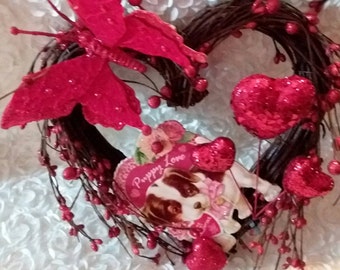 Valentine's Day Grapevine Heart Shaped Wreath