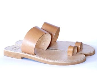 Greek leather Sandals, Women, Men handmade toe ring slingback sandals