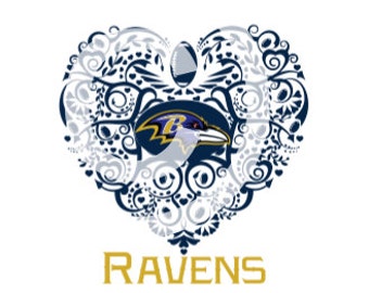Baltimore Ravens Ornate Heart SVG File