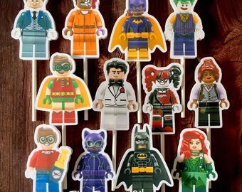LEGO BATMAN MOVIE Cupcake Toppers / Cake Toppers / Die Cuts / Birthday Party / Decorations / Cake Pops / Supplies / Decor