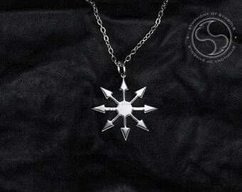 Star of Chaos Pendant Chaos Magic Symbol Stainless Steel Jewelry Chaosphere Necklace Keychain Logo Emblem Amulet Talisman Arms of Chaos Sign