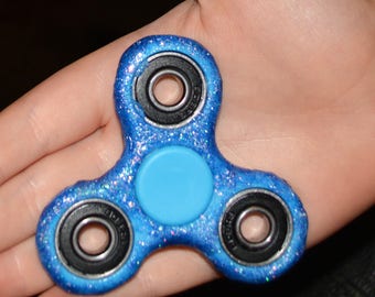 Blue Glitter Fidget Spinner