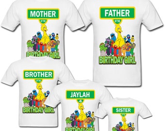 Personalized Sesame Street Birthday shirt for Family