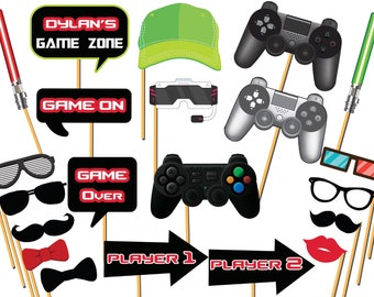 Custom Video Game Photo booth props, video game, gaming party, video game props, Kids Gaming Birthday, Video Game Party Decorations ;1002014