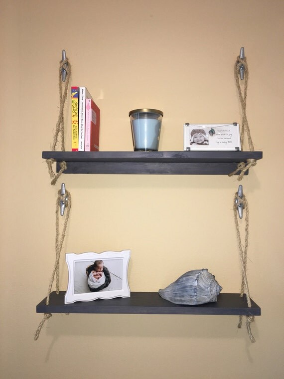 Nautical shelf hanging shelf nautical decor rustic shelf