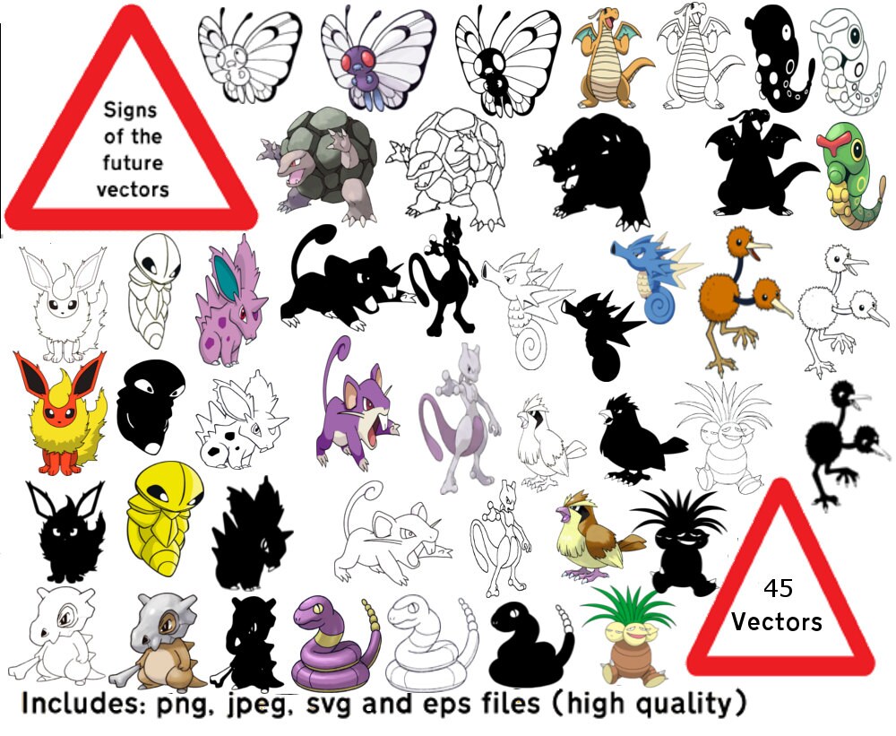 15 First Generatio15 First Generation Pokemon Silhouettes and