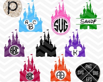 Disney Castle SVG*Disney Svg*Disney Monogram Svg*Princess Castle Svg Frame Cut Files*clipart,eps,dxf,png,jpg*Cutting Files*Cricut*Silhouette