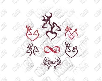 Browning Deers in Love svg dxf eps jpeg layered cutting files download clipart screen print die cut decal vinyl cutter cricut silhouette