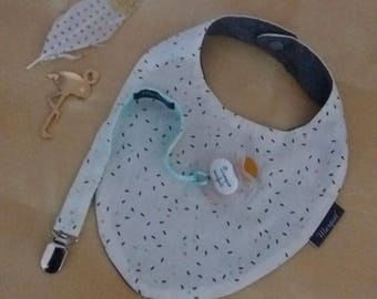 Pacifier clip and bandana bib gift set