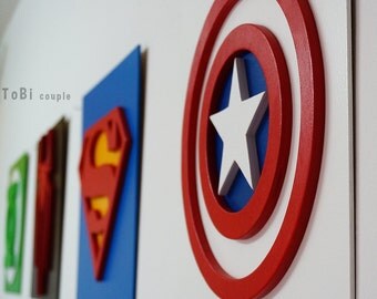 Superhero Captain America, Wall art, Kids bedroom wall art