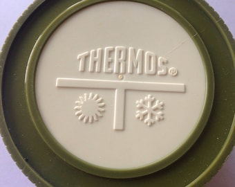 Vintage Thermos Jar/olive green Thermos jar/small thermos/camping gear/CLEARANCE