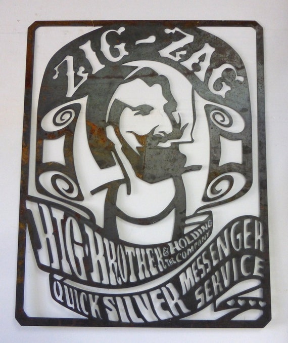 Metal Art Zig Zag Man Rolling Paper Poster of 1966 Rock and