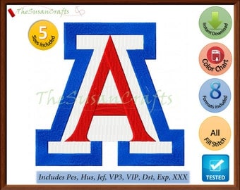 ARIZONA Wildcats EMBROIDERY DESIGNS Pes, Hus, Jef, Dst, Exp, Vp3, Xxx, Vip