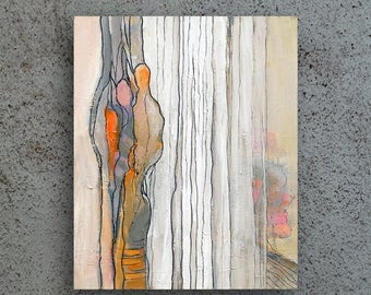 Acrylic Painting Abstract, Small Painting, Woman Painting, Acrylic Painting On Canvas, Original Painting Abstract, Gray Painting, Wall Art