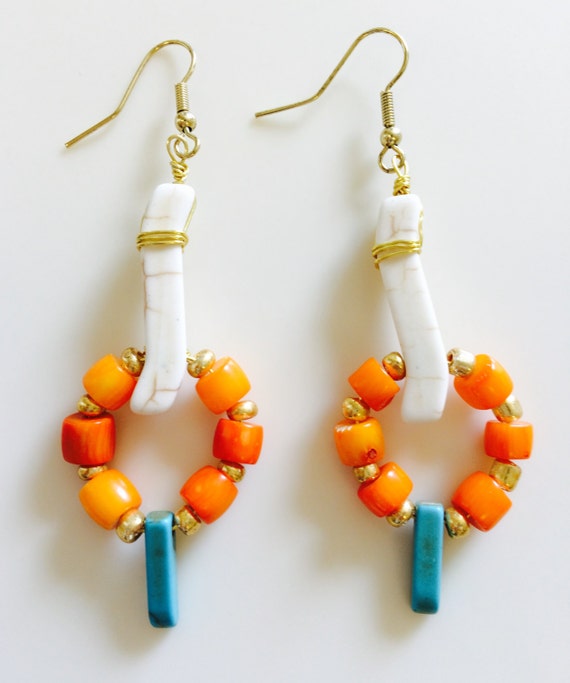 Tribal Earrings Big African Earrings Afrocentric by DorothyLanes