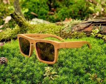 Robin Wood, bamboo wood sunglasses, carbonized bamboo, polarized lenses, UV400. Be eco, plant a tree!