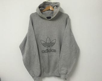 Sale!! Sale!! Vintage Adidas Hoodie Big Logo Embroidery Rare