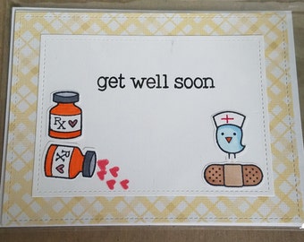 Items similar to Get Well Soon Plaster Card, Personalised. on Etsy