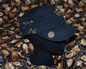 upcycled steampunk military style swat hat