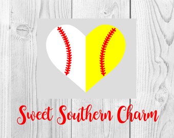 baseball svg file - softball svg file - baseball heart svg - softball svg heart - baseball softball heart - svg file - svg files - cut file