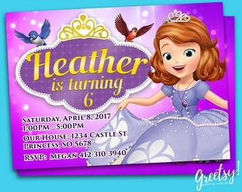 Sofia The First Invitations, Sofia The First Birthday, Sofia The First Party, Sofia The First Invite, Sofia The 1st Printable, Sofia The 1st