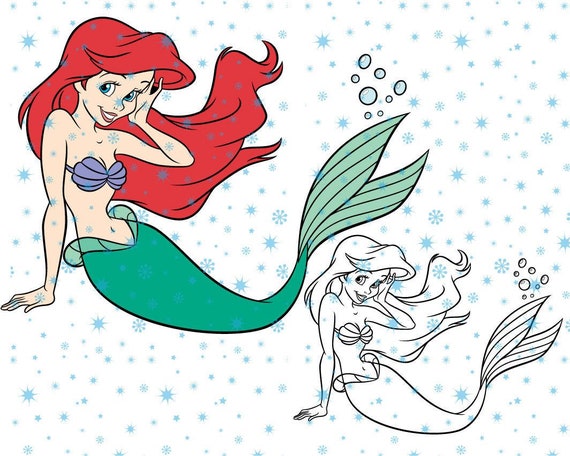 Disney Princess Ariel The Little Mermaid SVG cutting ESP