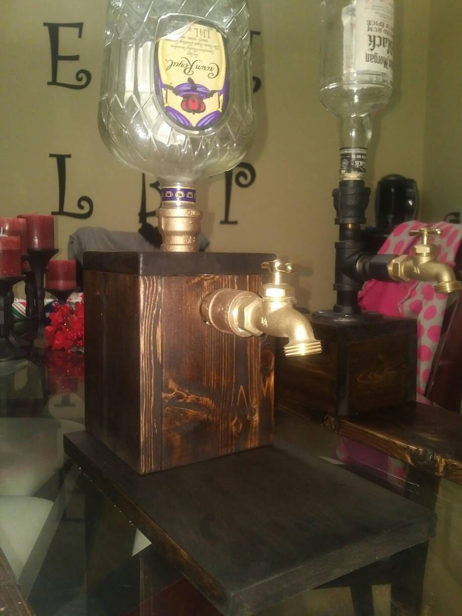 Rustic single homemade liquor dispenser by EMBrewCreations on Etsy