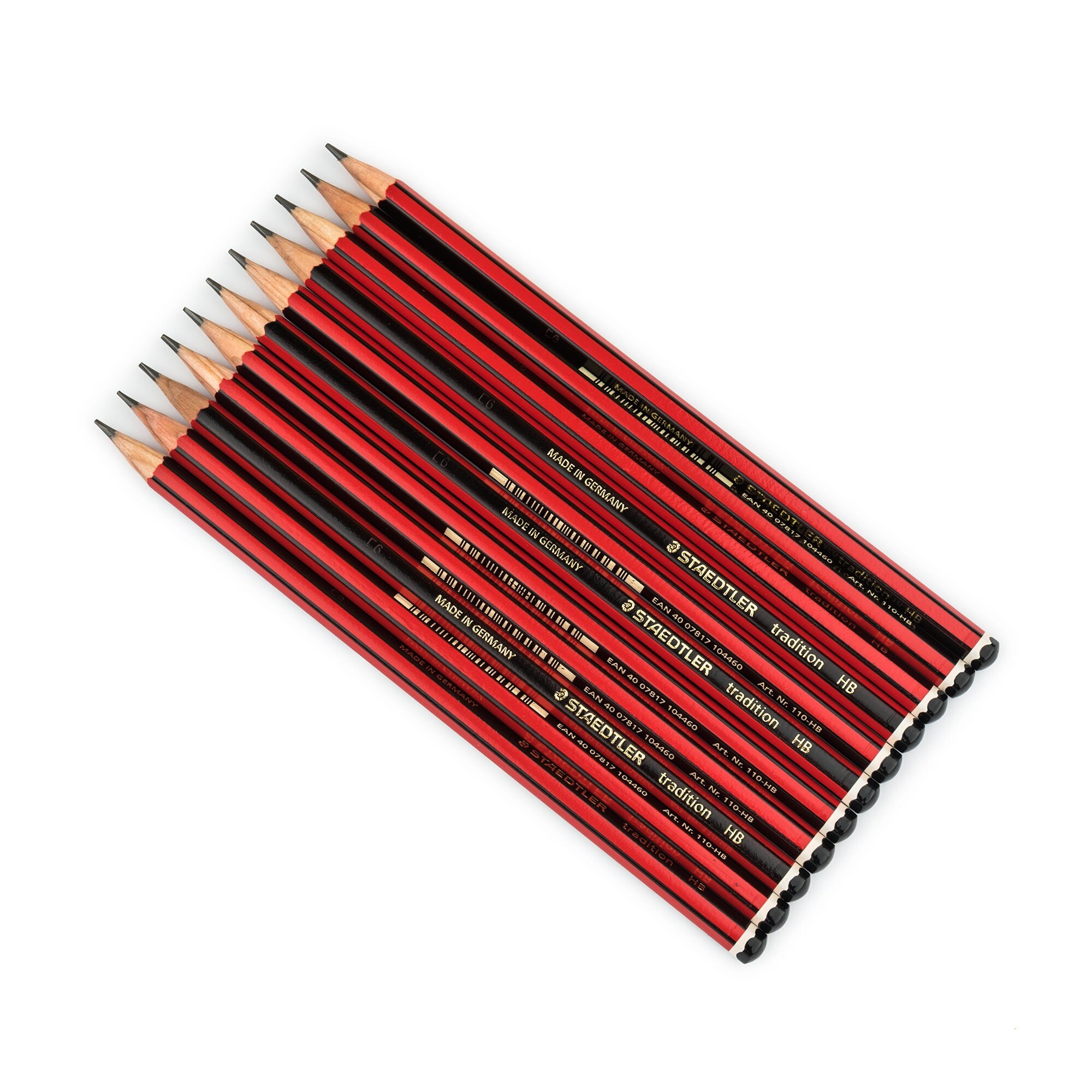 Staedtler Tradition 110 wooden graphite pencil, all hardness from 4H to