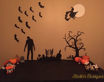 halloween 3d backdrop vinyl