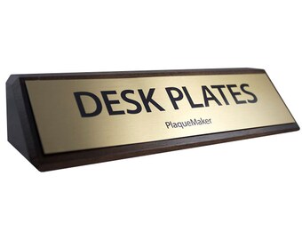 Desk Name Plates - Walnut Wood 8" x 2"
