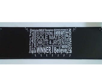 Race medal holder, Bib holder, Running medal holder, Sole Mates medal holder, Personalized race medal holder, Marathon, 5K, Mini Marathon