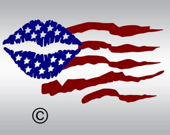 Download american flag Red line SVG Clipart Cut Files Silhouette Cameo